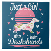 Dackel Design, nur ein Mädchen, das Dackeln Lieben Fliese (Vorderseite)