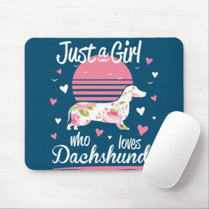 Dackel Design, nur ein Mädchen, das Dackeln Lieben Mousepad