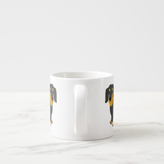 Dackel Design Personalisiert Espressotasse (Rückseite)