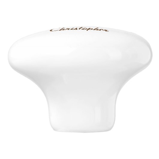 Dackel Design Personalisiert Keramikknauf (Seitenansicht)