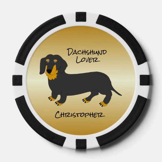 Dackel Design Personalisiert Pokerchips (Vorderseite)