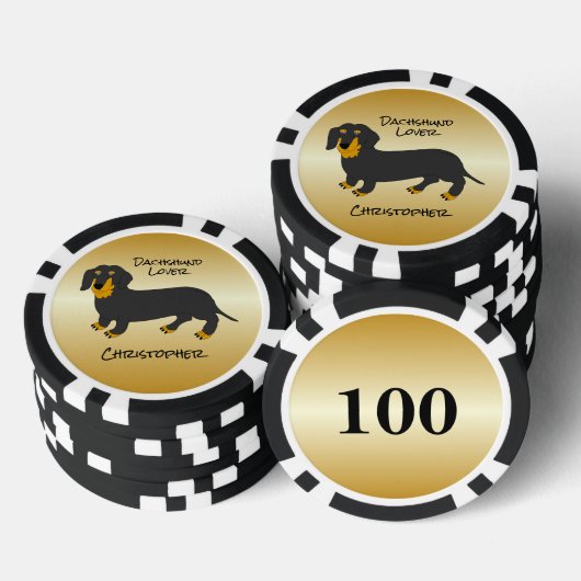 Dackel Design Personalisiert Pokerchips (Stapel)