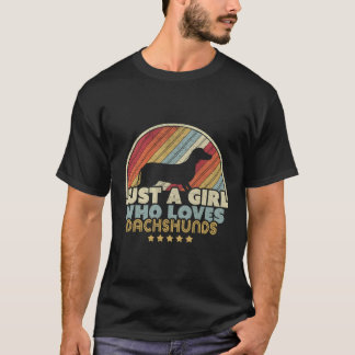 Dackel Design Retro Nur ein Mädchen, das Dachs Lie T-Shirt