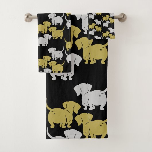 Dackel Deutsche Hunde Geschenke Badhandtuch Set (Insitu)