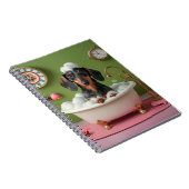 Dackel, die Blase in Tiny Tub bläst Notizblock (Rechte Seite)