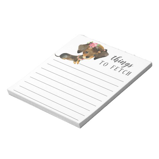 Dackel Dinge zu holen Notizblock (Rotiert)