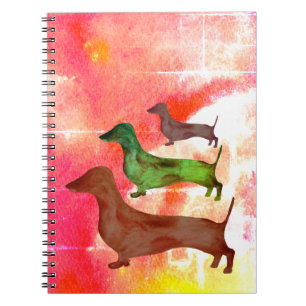 Dackel Dog Abstrakt Art Illustration Notebook Notizblock