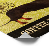 Dackel Dog Art Poster - Bio Kaffeefirma (Ecke)