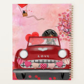 Dackel Dog Autofahren Auto mit Herz Valentin Planer (Rückseite)