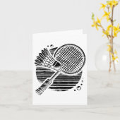 Dackel Dog Badminton Player Shuttle Karte (Gelbe Blume)