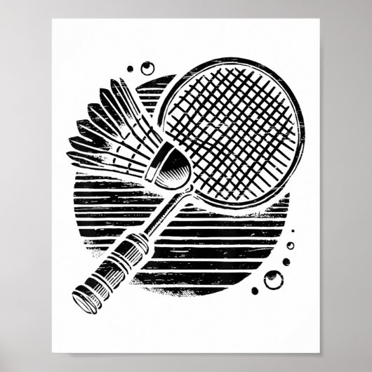 Dackel Dog Badminton Player Shuttle Poster (Vorne)