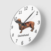 Dackel Dog Clock Runde Wanduhr (Winkel)