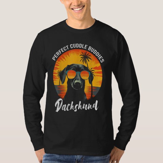 Dackel Dog Cuddle Buddies Beach Duchshund mit Sun T-Shirt (Vorderseite)