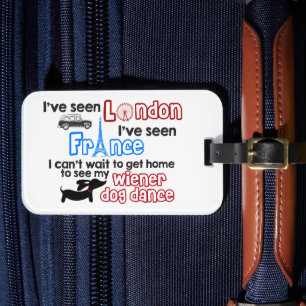 Dackel Dog Dance London Frankreich Gepäckmarke Gepäckanhänger