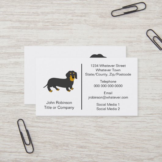 Dackel Dog Design Boarding Kennels Visitenkarte (Vorderseite/Rückseite Beispiel)