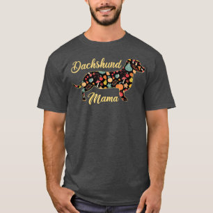 Dackel Dog Fall Pattern Pumpkin Autumn Leaves D T-Shirt