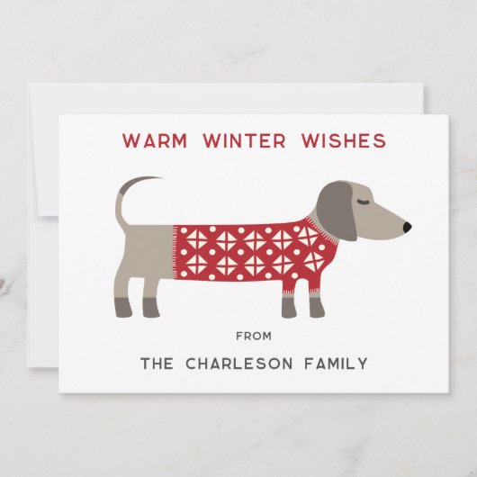 Dackel Dog Fun Feiertagskarte (Vorderseite)