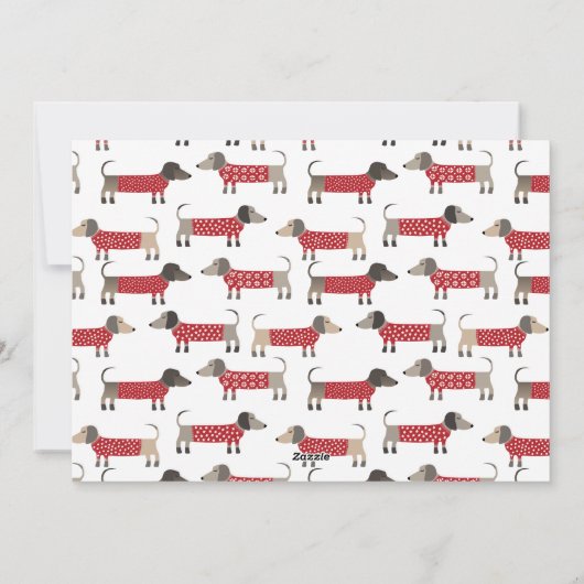 Dackel Dog Fun Feiertagskarte (Rückseite)