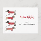 Dackel Dog Fun Feiertagspostkarte (Vorderseite)