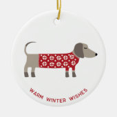 Dackel Dog Fun Keramik Ornament (Vorne)