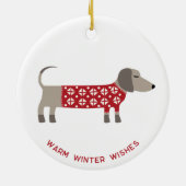 Dackel Dog Fun Keramik Ornament (Hinten)