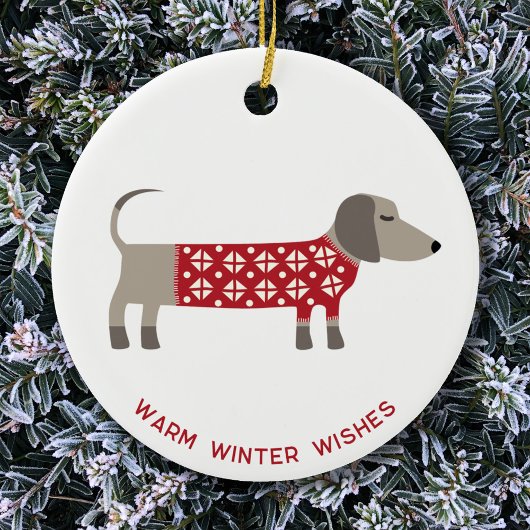 Dackel Dog Fun Keramik Ornament