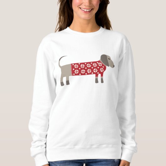 Dackel Dog Fun Weihnachts-Sweater Sweatshirt (Vorderseite)