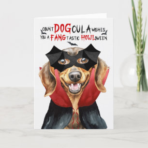 Dackel Dog Funny Count DOGcula Halloween Feiertagskarte