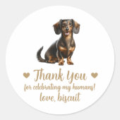 Dackel Dog Gastgeschenk Hochzeit Stickers (Vorderseite)