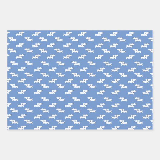 Dackel Dog Geschenke Wrap Sheets Dackel Party Blau Geschenkpapier Set (Vorderseite 2)