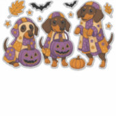 Dackel Dog Ghost Halloween Aufkleber (Vorderseite)