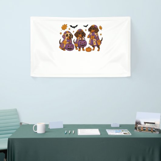 Dackel Dog Ghost Halloween Banner (Messeveranstaltung)