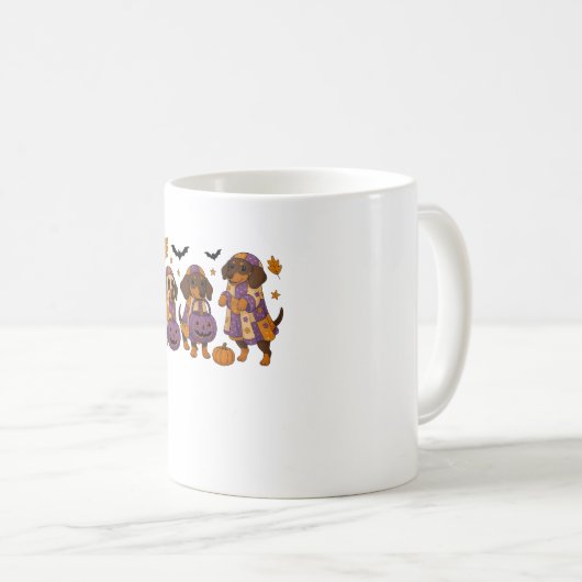 Dackel Dog Ghost Halloween Kaffeetasse (VorderseiteRechts)