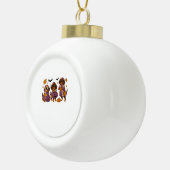 Dackel Dog Ghost Halloween Keramik Kugel-Ornament (Rechts)