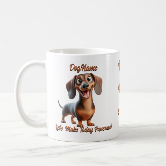 Dackel - Dog hinzufügen, Text ändern Kaffeetasse (Links)