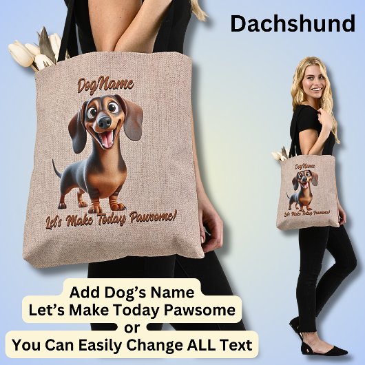 Dackel - Dog hinzufügen, Text ändern Tasche