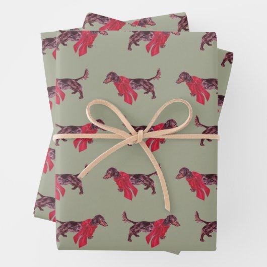 Dackel Dog Holiday Wrapping Paper Geschenkpapier Set (Beispiel)