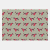 Dackel Dog Holiday Wrapping Paper Geschenkpapier Set (Vorderseite)