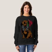 Dackel Dog Idea Dackel Gentlemen mit Rose Sweatshirt (Vorne ganz)