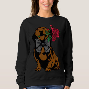 Dackel Dog Idea Dackel Gentlemen mit Rose Sweatshirt