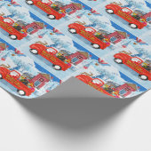 Dackel Dog in Christmas Delivery LKW Schnee Geschenkpapier (Ecke)