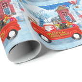 Dackel Dog in Christmas Delivery LKW Schnee Geschenkpapier (Rolleneckpunkt)