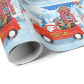 Dackel Dog in Christmas Delivery LKW Schnee Geschenkpapier (Rolleneckpunkt)