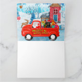 Dackel Dog in Christmas Delivery LKW Schnee Karte (Innenseite)