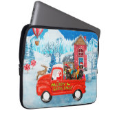 Dackel Dog in Christmas Delivery LKW Schnee Laptopschutzhülle (Vorne Rechts)