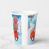 Dackel Dog in Christmas Delivery LKW Schnee Pappbecher (Rechts)