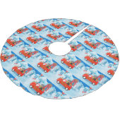 Dackel Dog in Christmas Delivery LKW Schnee Polyester Weihnachtsbaumdecke (Schrägansicht)