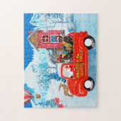 Dackel Dog in Christmas Delivery LKW Schnee Puzzle (Vertikal)