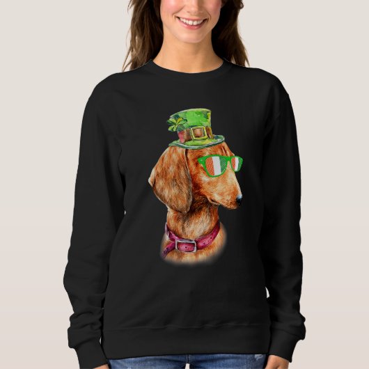 Dackel Dog Kleeblatt St Patricks Day Dog Sweatshirt (Vorderseite)