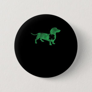 Dackel Dog Kleeblatt St. Patrick's Day Saint Pad Button